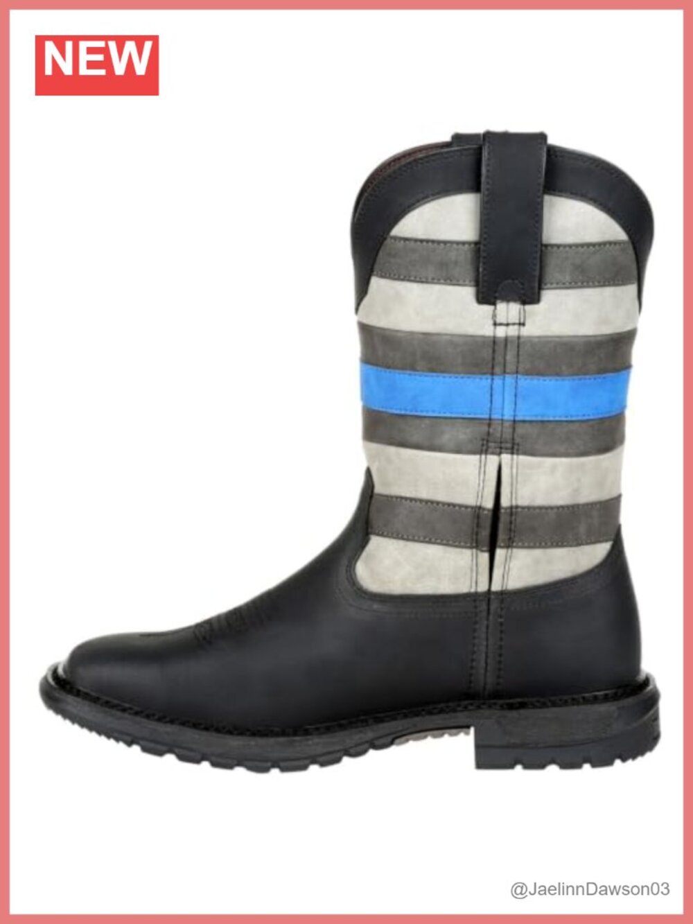 Full-Grain Leather Pull-On Western Work Boot Square Toe